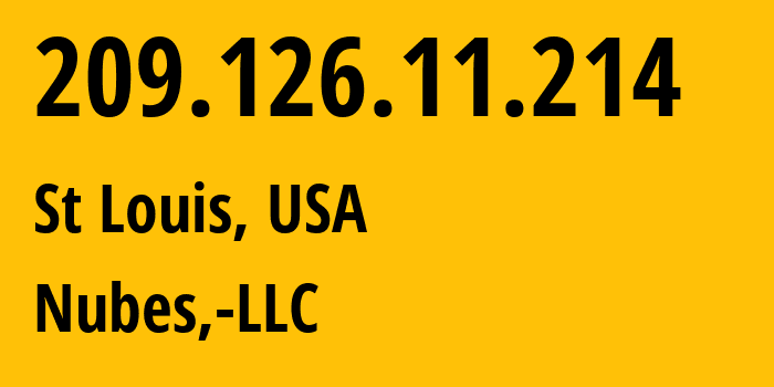 IP-адрес 209.126.11.214 (Сент-Луис, Миссури, США) определить местоположение, координаты на карте, ISP провайдер AS40021 Nubes,-LLC // кто провайдер айпи-адреса 209.126.11.214