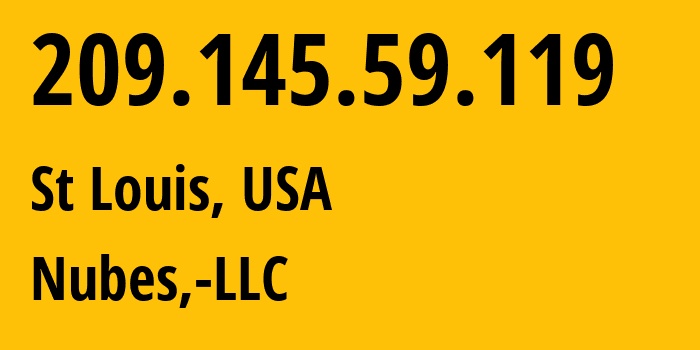 IP-адрес 209.145.59.119 (Сент-Луис, Миссури, США) определить местоположение, координаты на карте, ISP провайдер AS40021 Nubes,-LLC // кто провайдер айпи-адреса 209.145.59.119