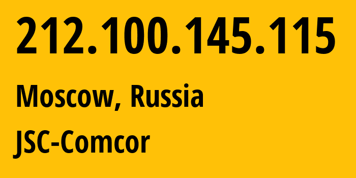 IP address 212.100.145.115 (Moscow, Moscow, Russia) get location, coordinates on map, ISP provider AS8732 JSC-Comcor // who is provider of ip address 212.100.145.115, whose IP address