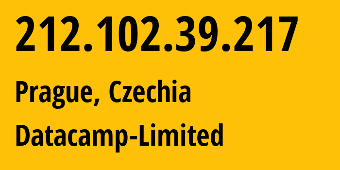 IP address 212.102.39.217 (Prague, Prague, Czechia) get location, coordinates on map, ISP provider AS212238 Datacamp-Limited // who is provider of ip address 212.102.39.217, whose IP address