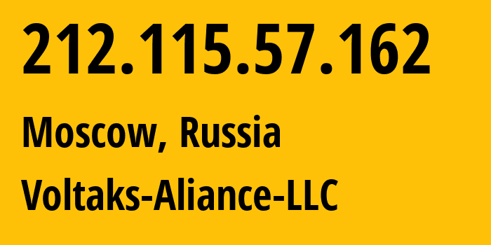 IP address 212.115.57.162 (Moscow, Moscow, Russia) get location, coordinates on map, ISP provider AS209950 Voltaks-Aliance-LLC // who is provider of ip address 212.115.57.162, whose IP address