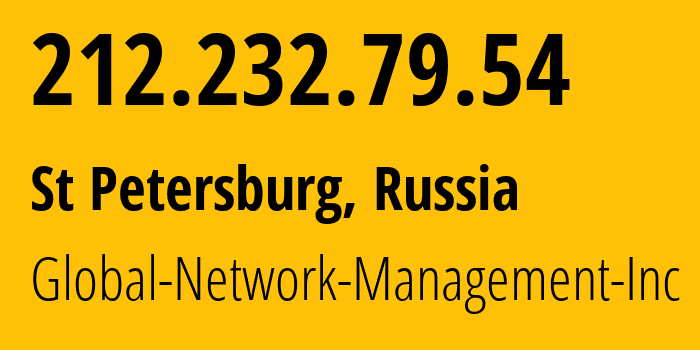 IP address 212.232.79.54 (St Petersburg, St.-Petersburg, Russia) get location, coordinates on map, ISP provider AS39102 Global-Network-Management-Inc // who is provider of ip address 212.232.79.54, whose IP address