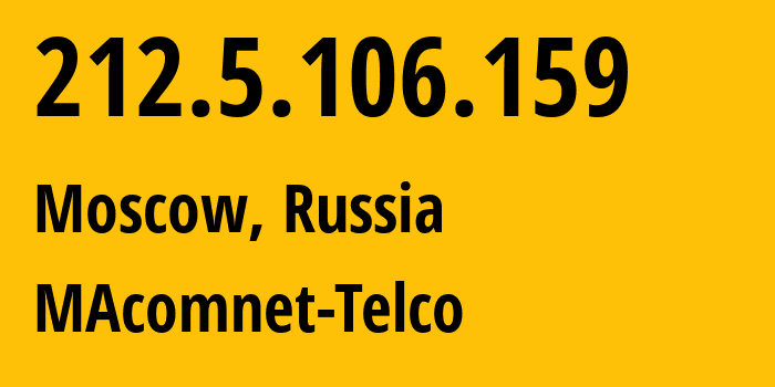 IP address 212.5.106.159 get location, coordinates on map, ISP provider AS8470 MAcomnet-Telco // who is provider of ip address 212.5.106.159, whose IP address