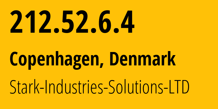 IP address 212.52.6.4 (Copenhagen, Capital Region, Denmark) get location, coordinates on map, ISP provider AS44477 Stark-Industries-Solutions-LTD // who is provider of ip address 212.52.6.4, whose IP address