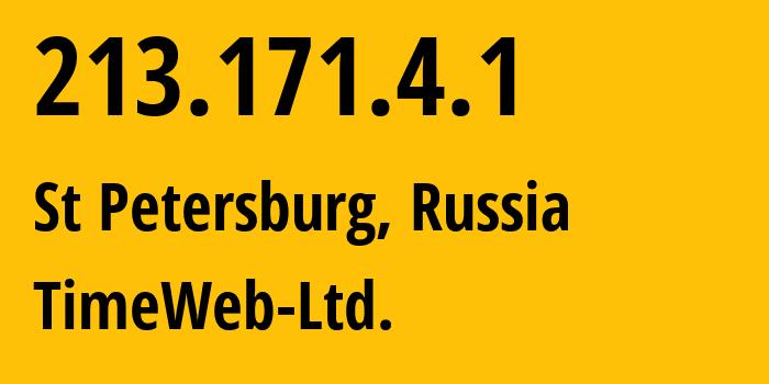 IP address 213.171.4.1 (St Petersburg, St.-Petersburg, Russia) get location, coordinates on map, ISP provider AS9123 TimeWeb-Ltd. // who is provider of ip address 213.171.4.1, whose IP address