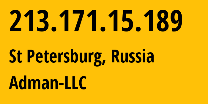 IP address 213.171.15.189 (Novosibirsk, Novosibirsk Oblast, Russia) get location, coordinates on map, ISP provider AS57494 Adman-LLC // who is provider of ip address 213.171.15.189, whose IP address