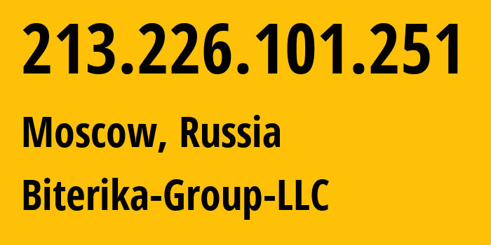 IP address 213.226.101.251 get location, coordinates on map, ISP provider AS35048 Biterika-Group-LLC // who is provider of ip address 213.226.101.251, whose IP address