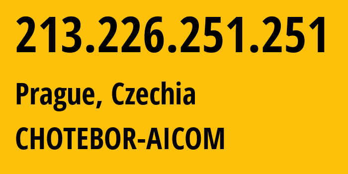IP address 213.226.251.251 get location, coordinates on map, ISP provider AS0 CHOTEBOR-AICOM // who is provider of ip address 213.226.251.251, whose IP address