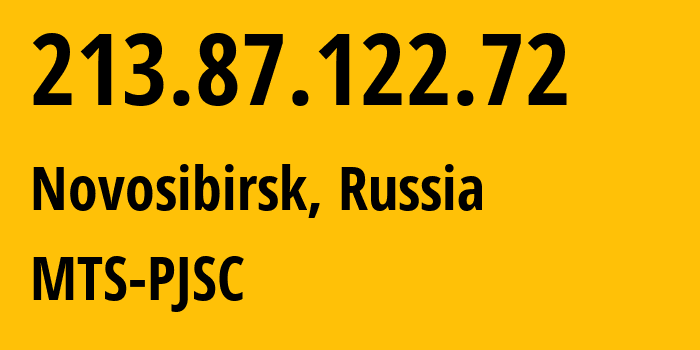 IP-адрес 213.87.122.72 (Новосибирск, Новосибирская Область, Россия) определить местоположение, координаты на карте, ISP провайдер AS28884 MTS-PJSC // кто провайдер айпи-адреса 213.87.122.72