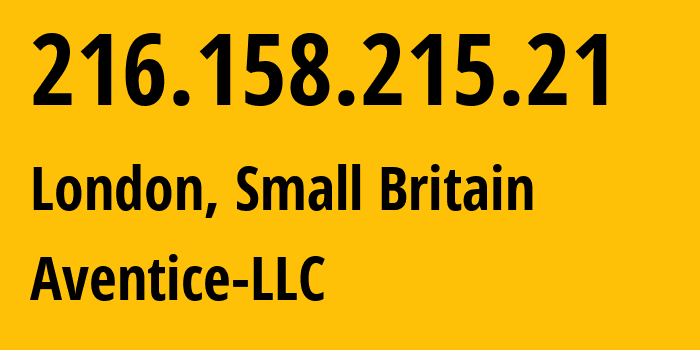 IP-адрес 216.158.215.21 (Лондон, Англия, Мелкобритания) определить местоположение, координаты на карте, ISP провайдер AS9009 Aventice-LLC // кто провайдер айпи-адреса 216.158.215.21