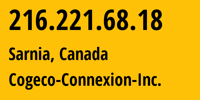 IP-адрес 216.221.68.18 (Stoney Creek, Онтарио, Канада) определить местоположение, координаты на карте, ISP провайдер AS7992 Cogeco-Connexion-Inc. // кто провайдер айпи-адреса 216.221.68.18