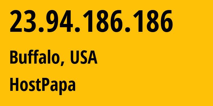 IP address 23.94.186.186 (Buffalo, New York, USA) get location, coordinates on map, ISP provider AS36352 HostPapa // who is provider of ip address 23.94.186.186, whose IP address