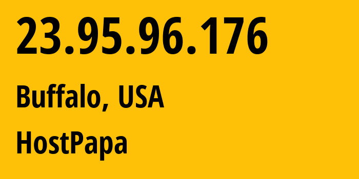 IP address 23.95.96.176 (Buffalo, New York, USA) get location, coordinates on map, ISP provider AS36352 HostPapa // who is provider of ip address 23.95.96.176, whose IP address