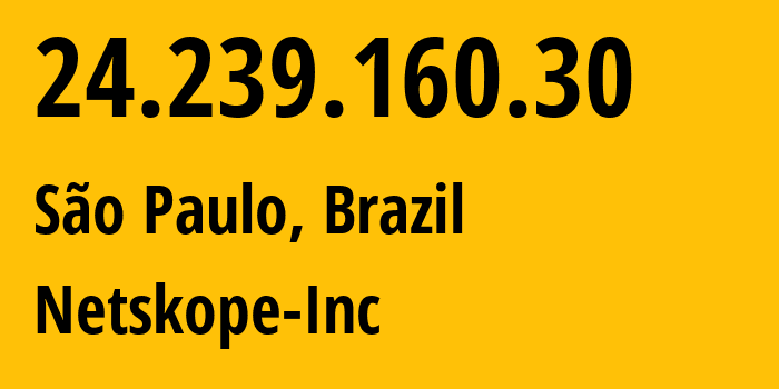 IP address 24.239.160.30 (São Paulo, São Paulo, Brazil) get location, coordinates on map, ISP provider AS55256 Netskope-Inc // who is provider of ip address 24.239.160.30, whose IP address