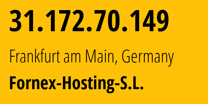 IP address 31.172.70.149 get location, coordinates on map, ISP provider AS44051 Fornex-Hosting-S.L. // who is provider of ip address 31.172.70.149, whose IP address