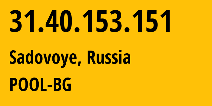 IP address 31.40.153.151 (Sadovoye, Adygeya Republic, Russia) get location, coordinates on map, ISP provider AS201776 POOL-BG // who is provider of ip address 31.40.153.151, whose IP address