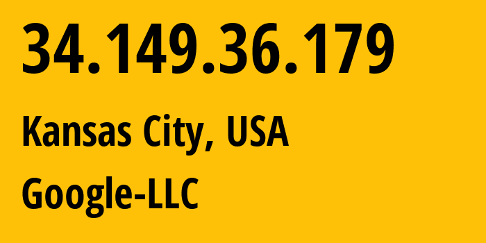 IP-адрес 34.149.36.179 (Канзас-Сити, Миссури, США) определить местоположение, координаты на карте, ISP провайдер AS396982 Google-LLC // кто провайдер айпи-адреса 34.149.36.179