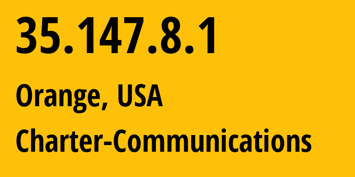 IP address 35.147.8.1 get location, coordinates on map, ISP provider AS11427 Charter-Communications // who is provider of ip address 35.147.8.1, whose IP address