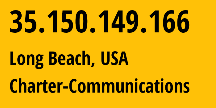 IP-адрес 35.150.149.166 (Лонг-Бич, Калифорния, США) определить местоположение, координаты на карте, ISP провайдер AS20115 Charter-Communications // кто провайдер айпи-адреса 35.150.149.166