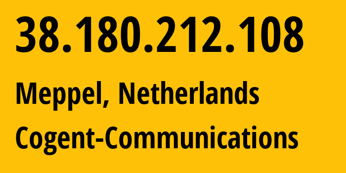 IP address 38.180.212.108 (Meppel, Drenthe, Netherlands) get location, coordinates on map, ISP provider AS200088 Artnet-Sp.-z-o.o. // who is provider of ip address 38.180.212.108, whose IP address