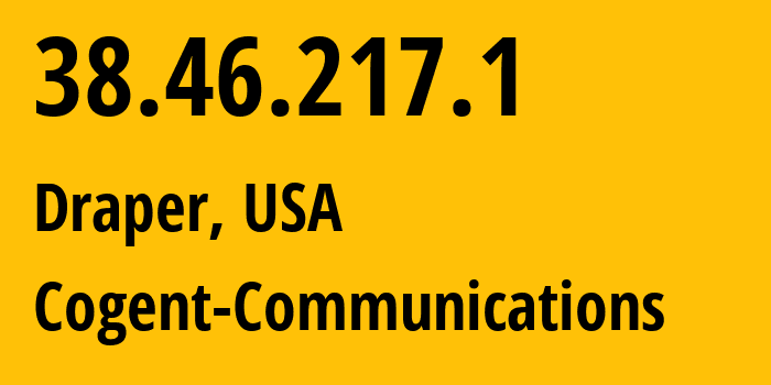 IP-адрес 38.46.217.1 (Draper, Юта, США) определить местоположение, координаты на карте, ISP провайдер AS26042 FiberState,-LLC // кто провайдер айпи-адреса 38.46.217.1