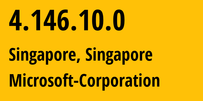 IP address 4.146.10.0 get location, coordinates on map, ISP provider AS8075 Microsoft-Corporation // who is provider of ip address 4.146.10.0, whose IP address