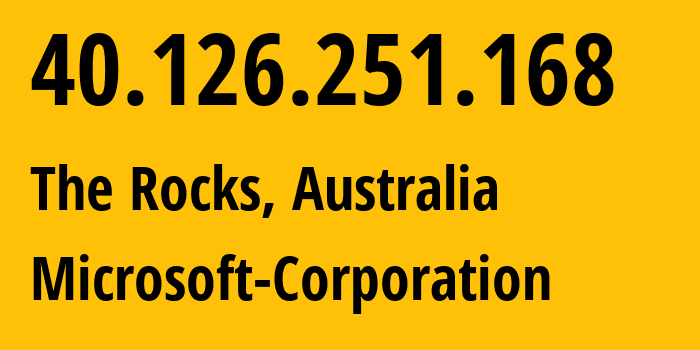 IP address 40.126.251.168 get location, coordinates on map, ISP provider AS8075 Microsoft-Corporation // who is provider of ip address 40.126.251.168, whose IP address