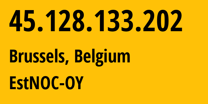 IP-адрес 45.128.133.202 (Брюссель, Брюссельский столичный регион, Бельгия) определить местоположение, координаты на карте, ISP провайдер AS206804 EstNOC-OY // кто провайдер айпи-адреса 45.128.133.202