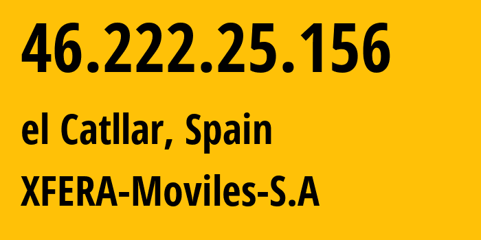 IP address 46.222.25.156 get location, coordinates on map, ISP provider AS15704 XFERA-Moviles-S.A // who is provider of ip address 46.222.25.156, whose IP address