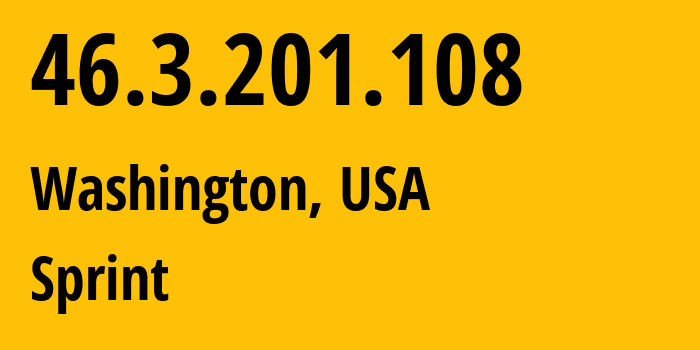 IP-адрес 46.3.201.108 (Ашберн, Вирджиния, США) определить местоположение, координаты на карте, ISP провайдер AS1239 Sprint // кто провайдер айпи-адреса 46.3.201.108