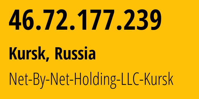 IP-адрес 46.72.177.239 (Курск, Курская Область, Россия) определить местоположение, координаты на карте, ISP провайдер AS12714 Net-By-Net-Holding-LLC-Kursk // кто провайдер айпи-адреса 46.72.177.239