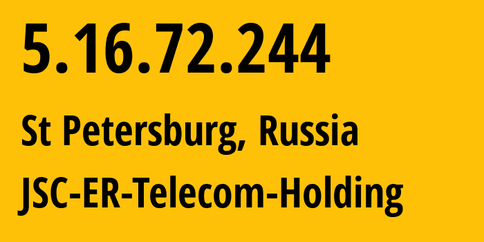 IP address 5.16.72.244 (St Petersburg, St.-Petersburg, Russia) get location, coordinates on map, ISP provider AS51570 JSC-ER-Telecom-Holding // who is provider of ip address 5.16.72.244, whose IP address