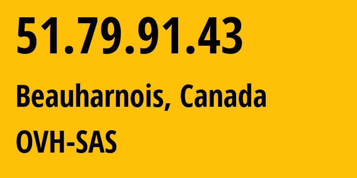 IP address 51.79.91.43 get location, coordinates on map, ISP provider AS16276 OVH-SAS // who is provider of ip address 51.79.91.43, whose IP address