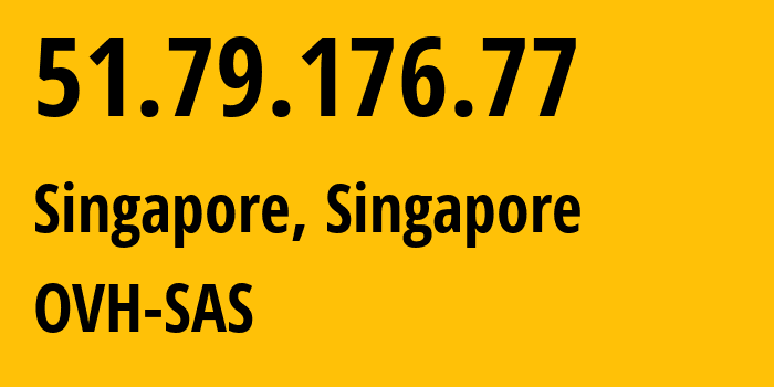 IP address 51.79.176.77 (Singapore, Central Singapore, Singapore) get location, coordinates on map, ISP provider AS16276 OVH-SAS // who is provider of ip address 51.79.176.77, whose IP address