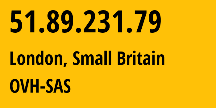 IP address 51.89.231.79 (London, England, Small Britain) get location, coordinates on map, ISP provider AS16276 OVH-SAS // who is provider of ip address 51.89.231.79, whose IP address