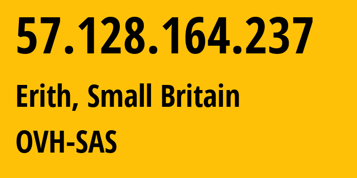 IP address 57.128.164.237 get location, coordinates on map, ISP provider AS16276 OVH-SAS // who is provider of ip address 57.128.164.237, whose IP address