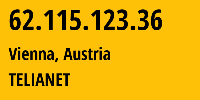 IP-адрес 62.115.123.36 (Вена, Вена, Австрия) определить местоположение, координаты на карте, ISP провайдер AS1299 TELIANET // кто провайдер айпи-адреса 62.115.123.36