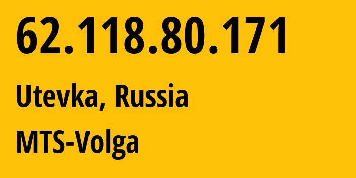 IP address 62.118.80.171 (Samara, Samara Oblast, Russia) get location, coordinates on map, ISP provider AS8359 MTS-Volga // who is provider of ip address 62.118.80.171, whose IP address