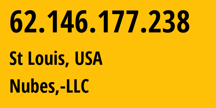 IP-адрес 62.146.177.238 (Сент-Луис, Миссури, США) определить местоположение, координаты на карте, ISP провайдер AS40021 Nubes,-LLC // кто провайдер айпи-адреса 62.146.177.238