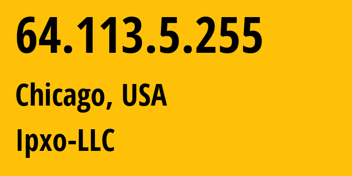 IP address 64.113.5.255 (Secaucus, New Jersey, USA) get location, coordinates on map, ISP provider AS834 Ipxo-LLC // who is provider of ip address 64.113.5.255, whose IP address