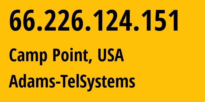 IP address 66.226.124.151 (Camp Point, Illinois, USA) get location, coordinates on map, ISP provider AS12033 Adams-TelSystems // who is provider of ip address 66.226.124.151, whose IP address