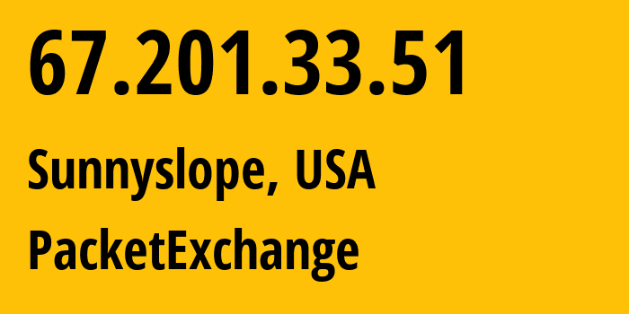 IP-адрес 67.201.33.51 (Эль-Сегундо, Калифорния, США) определить местоположение, координаты на карте, ISP провайдер AS46562 PacketExchange // кто провайдер айпи-адреса 67.201.33.51