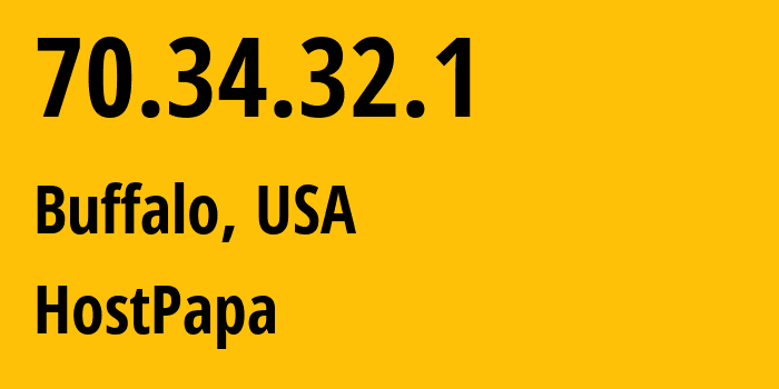 IP address 70.34.32.1 (Buffalo, New York, USA) get location, coordinates on map, ISP provider AS11989 HostPapa // who is provider of ip address 70.34.32.1, whose IP address