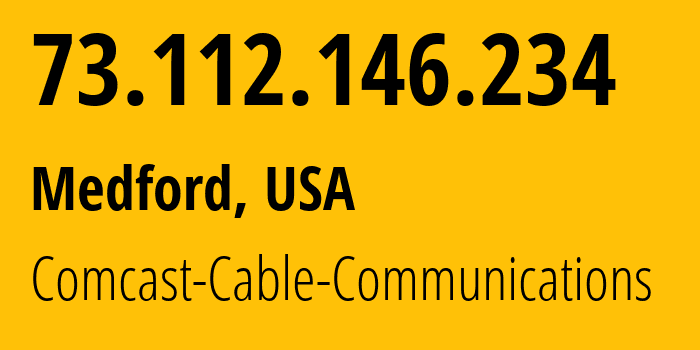 IP address 73.112.146.234 (Medford, New Jersey, USA) get location, coordinates on map, ISP provider AS7922 Comcast-Cable-Communications // who is provider of ip address 73.112.146.234, whose IP address