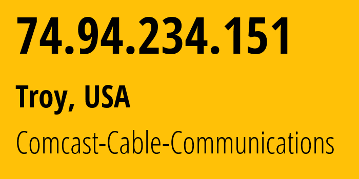 IP-адрес 74.94.234.151 (Фармингтон-Хилс, Мичиган, США) определить местоположение, координаты на карте, ISP провайдер AS7922 Comcast-Cable-Communications // кто провайдер айпи-адреса 74.94.234.151