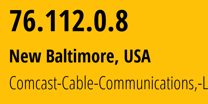 IP-адрес 76.112.0.8 (Нью-Балтимор, Мичиган, США) определить местоположение, координаты на карте, ISP провайдер AS7922 Comcast-Cable-Communications,-LLC // кто провайдер айпи-адреса 76.112.0.8