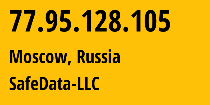 IP-адрес 77.95.128.105 (Москва, Москва, Россия) определить местоположение, координаты на карте, ISP провайдер AS43226 SafeData-LLC // кто провайдер айпи-адреса 77.95.128.105