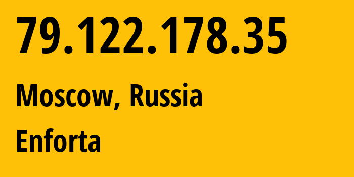 IP address 79.122.178.35 (Moscow, Moscow, Russia) get location, coordinates on map, ISP provider AS12772 Enforta // who is provider of ip address 79.122.178.35, whose IP address