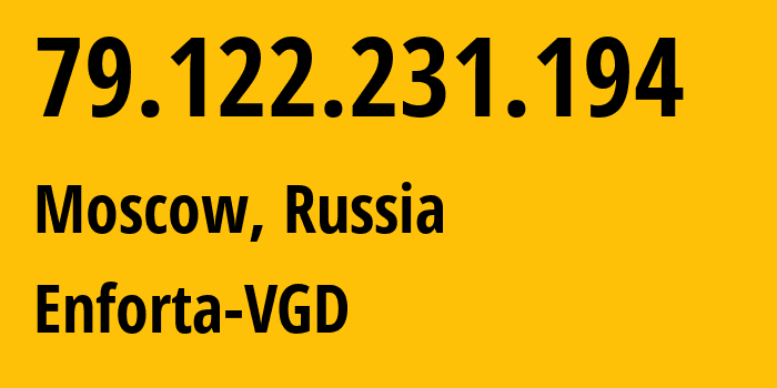 IP address 79.122.231.194 (Moscow, Moscow, Russia) get location, coordinates on map, ISP provider AS12772 Enforta-VGD // who is provider of ip address 79.122.231.194, whose IP address