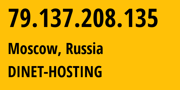 IP address 79.137.208.135 (Moscow, Moscow, Russia) get location, coordinates on map, ISP provider AS12695 DINET-HOSTING // who is provider of ip address 79.137.208.135, whose IP address